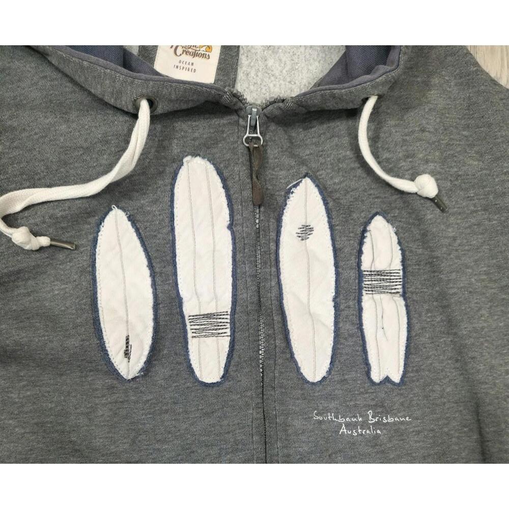 Pacific Creations Hoodie Size L Extra Large Gray Surfers Paradise Australia #10 - Picture 3 of 7